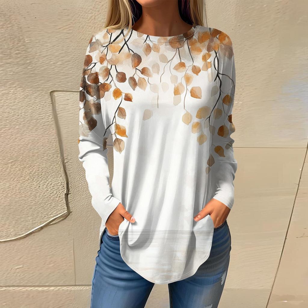 Женская мода с длинным рукавом и круглым вырезом, винтажный асимметричный пуловер