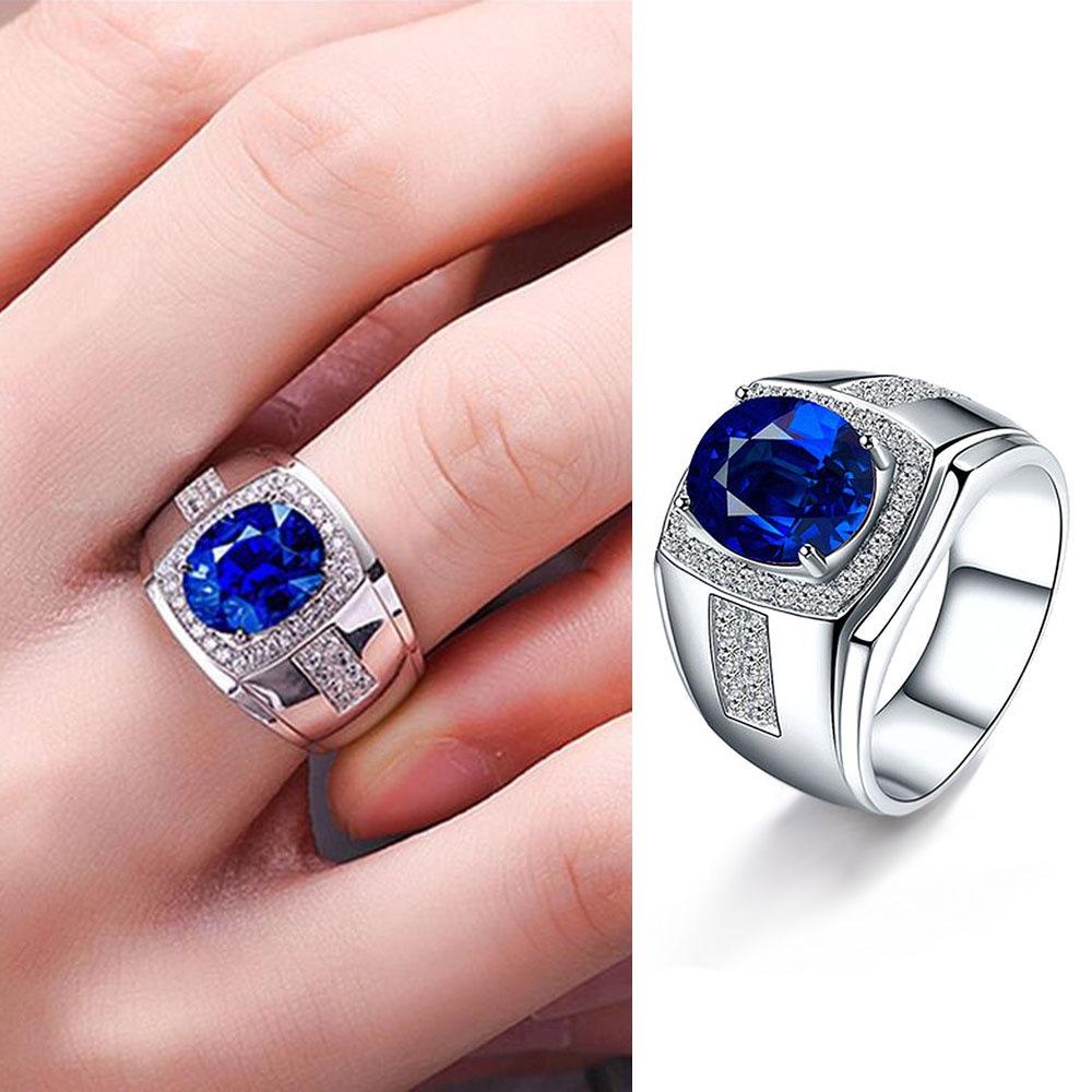 Сапфировое Доминирующее Мужское Модное Ювелирное Изделие Цветное Креативное Роскошное Кольцо