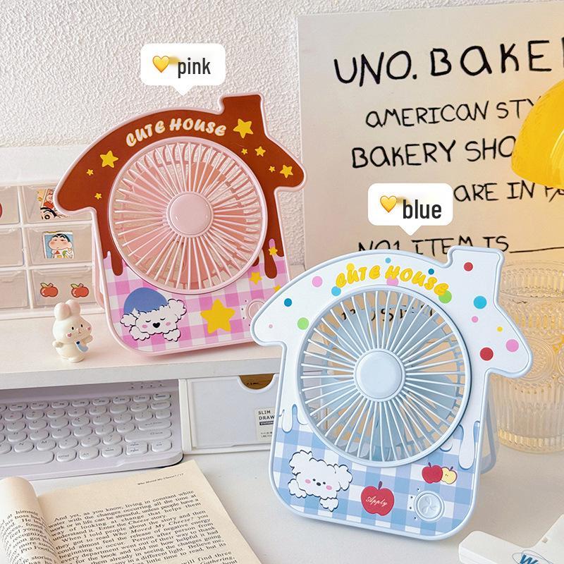 Chic Cabin-Style USB Desktop Fan: Stylish, Portable Mini Fan for Women