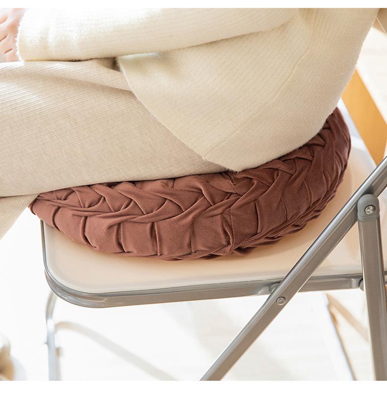 Скандинавская минималистичная круглая кремовая плюшевая вышитая декоративная подушка для дивана