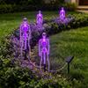Halloween Party Decoration 3D Skeleton Solar Garden Lamp, Spooky Human Pathway Outdoor Decorations Lights, Waterproof Resin Stake Lights for Yard Lawn