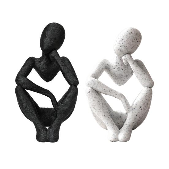 Nordic Style Ornament, Abstract Thicker Design Desktop Sculpture, 3D Printed Desk Accessory for Home Office