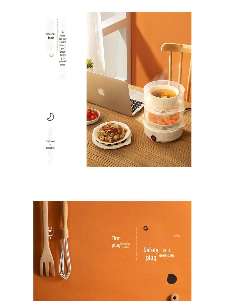 Multifunctional Egg Steamer: Multi-layer Breakfast Machine with Anti-Dry Burning Feature and Automatic Power Off, Mini Egg Boiling Pot.