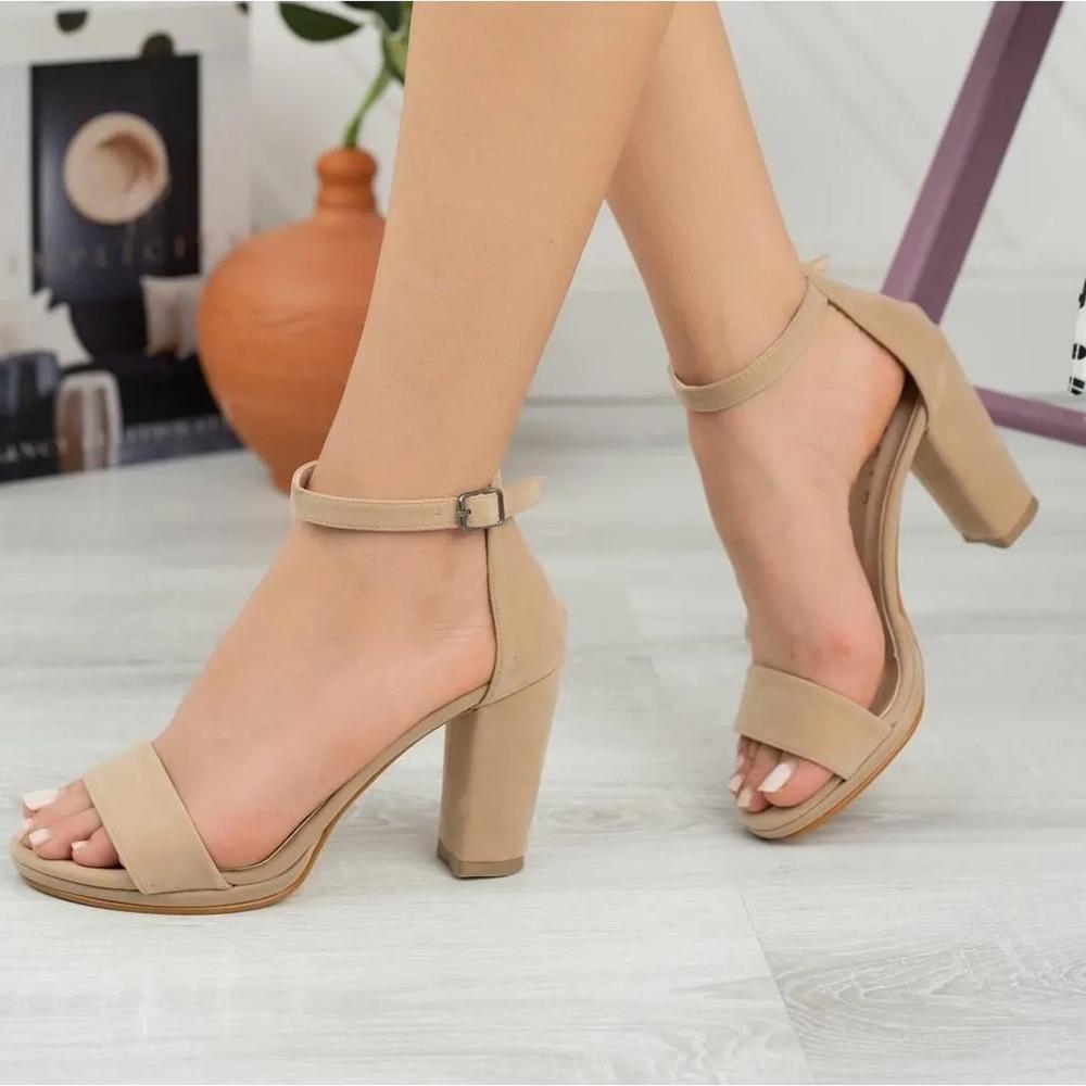 Замшевые женские сандалии с ремешком на щиколотке, нарядные женские туфли на толстом каблуке, повседневные женские туфли-лодочки на каблуке 3 дюйма, Ma-030