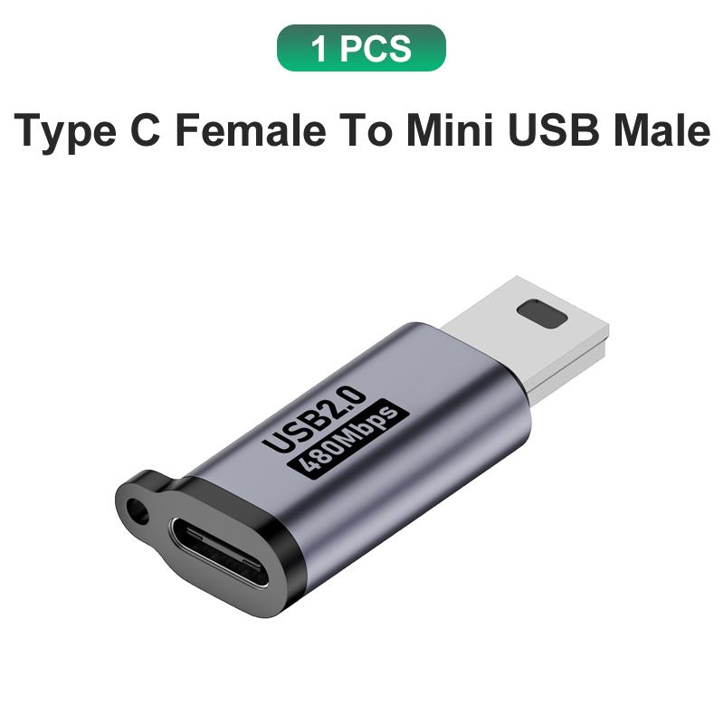 Адаптер USB Type C USB C Type-C Female To Mini USB Male Конвертеры Зарядное устройство Кабель для передачи данных Адаптер USBC
