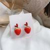 Sweet Lovely Girls Strawberry Heart Cute Fashion Jewelry Ear Stud Earrings Dangle Earrings