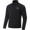 Li Ning Comfortable Windproof Simple Loose Stand Collar Versatile Solid Color Zipper Sports Jacket Men Jackets Black AFDV051-1