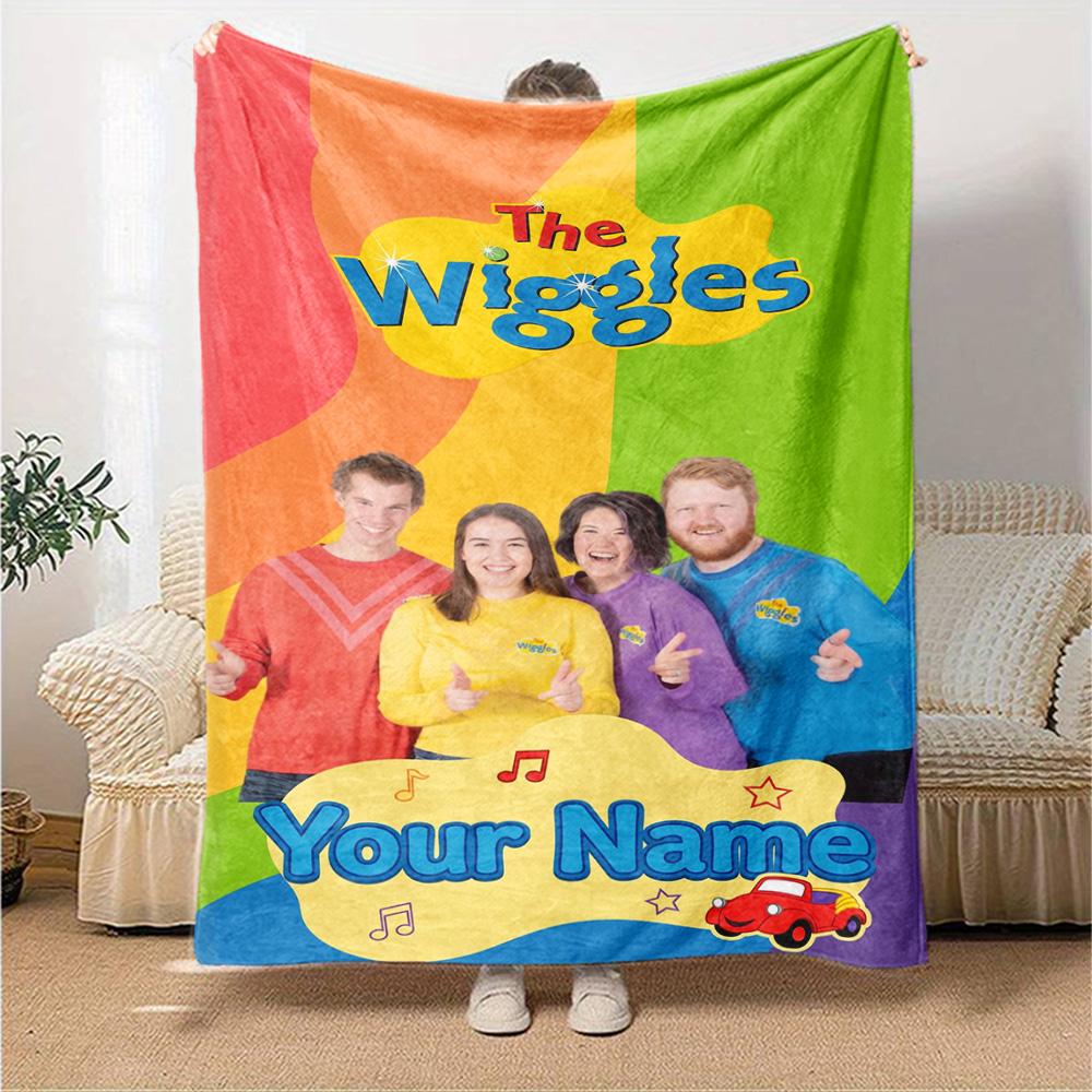 Wiggles Personalized Name Blanket Multi-purpose Personalized Blanket Ultra-Soft Versatile for Office Bed Picnics Sofa Four Seasons Multipurpose