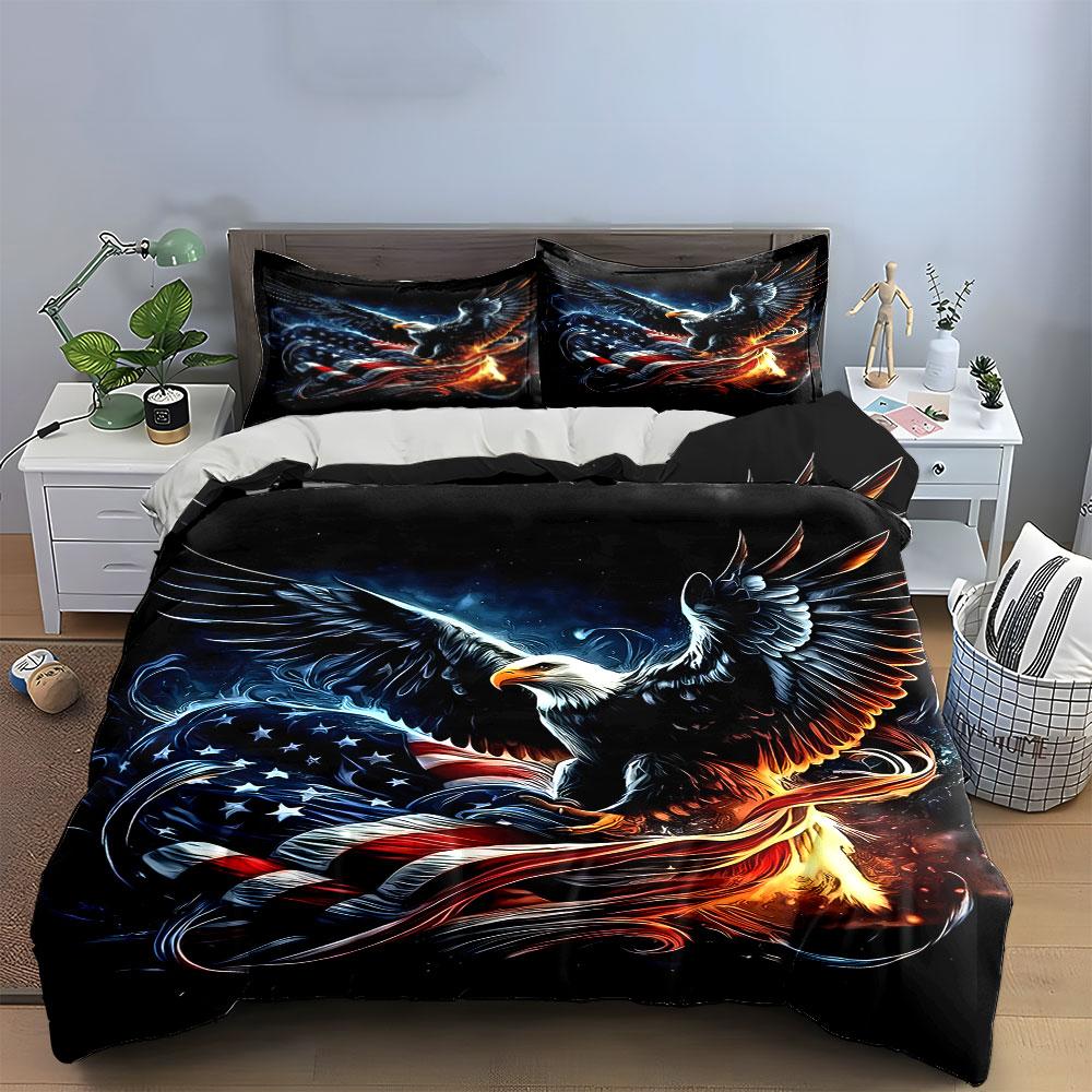 Eagle and American flag. Bedding sets Duvet cover sets Duvet covers Pillowcases(1 * Duvet Cover 2 * Pillowcases without duvet insert)