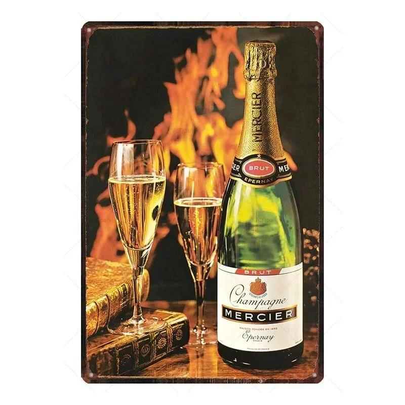Металлическая жестяная табличка Morlant Reims Champagne Винтажные французские плакаты Жестяной знак Плакат Настенное искусство Табличка для бара Кофейни Офиса Настенный декор