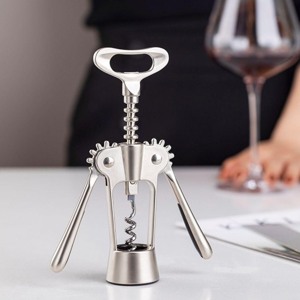 Zinc Alloy Wine Corkscrew Wing Design Stainless Steel Spiral Bottle Opener Professional High Hardness Wine Cork Remover Kitchen