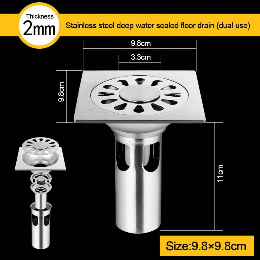 Square Sink Strainer Stainless Steel Drain Filter  Bathroom Washing Machine Accessories