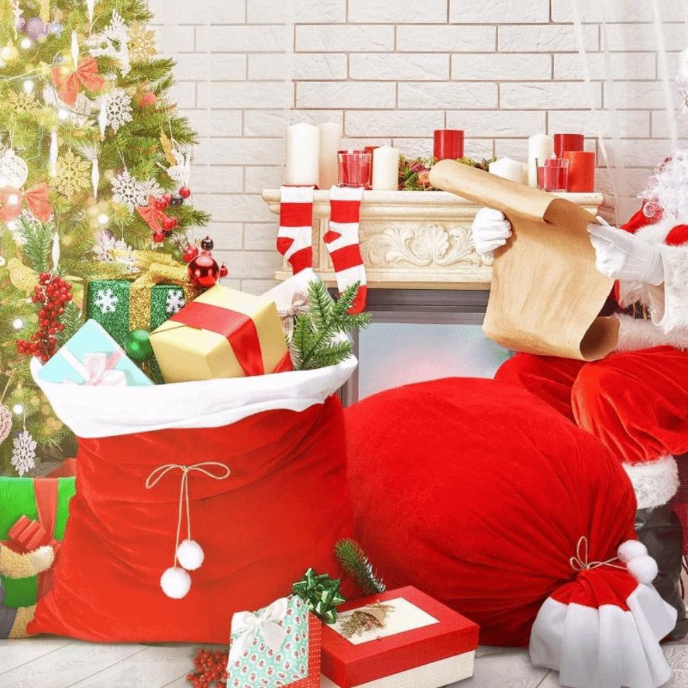 Creative Extra Large Christmas Bag Huge Candy Bag Easy Packaging Plush Storage Pouch  Holiday Gifts