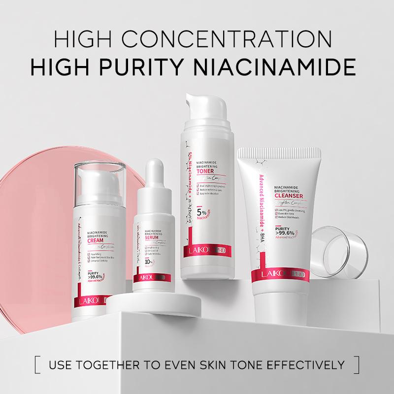 LAIKOU Pro Niacinamide Skincare Set Anti-aging Serum Cream Brightening Toner Facial Wash