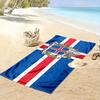 Large Beach Towel with Iceland Flag with National Emblem, Quick Dry Microfiber, Soft and Durable, for Beach Pool Travel