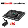 Игровой ноутбук-охладитель V12 RGB с мощным турбинным вентилятором 5,5 дюйма, для 15,6-21 дюймов, с регулируемой скоростью, сенсорным управлением, ЖК-экраном