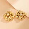 Fashion Gold Color Balls Grape String Beads Stud Earrings for Women Exaggerated Metal Geometric Chunky Earrings Zircon 2026 New