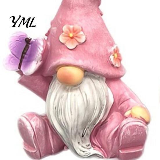 Decorative Desktop Accents for Home Halloween Gnome Resin Statue, Spring Butterfly Bird Flower Indoor Outdoor Garden Ornaments Figurine Patio,