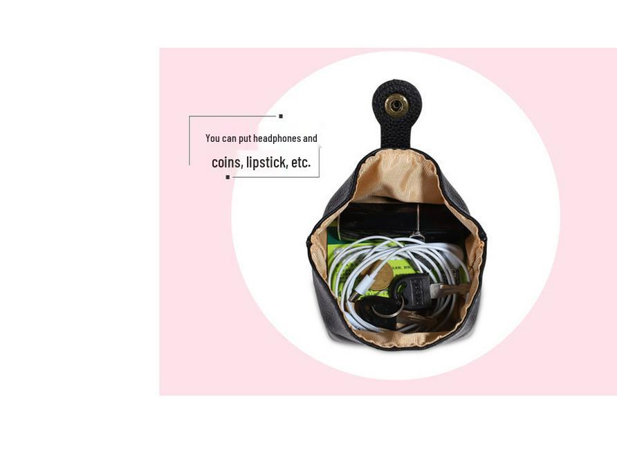 Мини-кошелек для монет из мягкой кожи - Милый японский и корейский стиль для наушников, ключей, монет, помады и многого другого