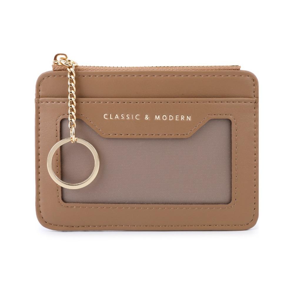 Portable Multi-card Slots Card Bag Keychain Hanging Leather Multi-card Wallet PU Leather Coin Purse Gifts