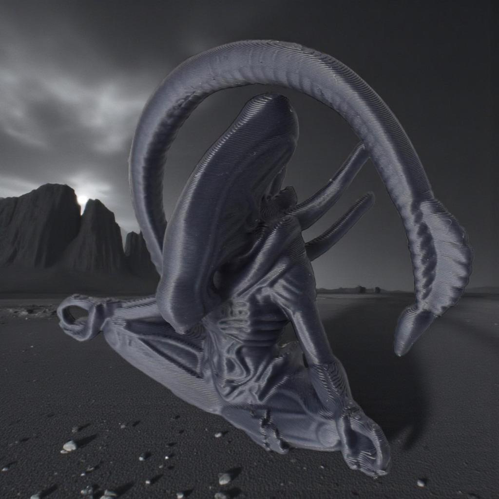 Серая кукла-подвеска Инопланетянин для медитации, напечатанная на 3D-принтере