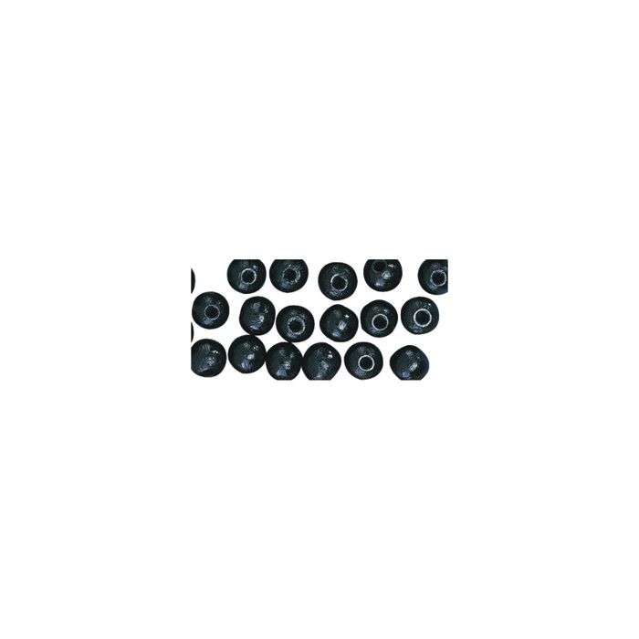 Perles en bois FSC 100%, polies, 10mm ø, noir, 52 pièces