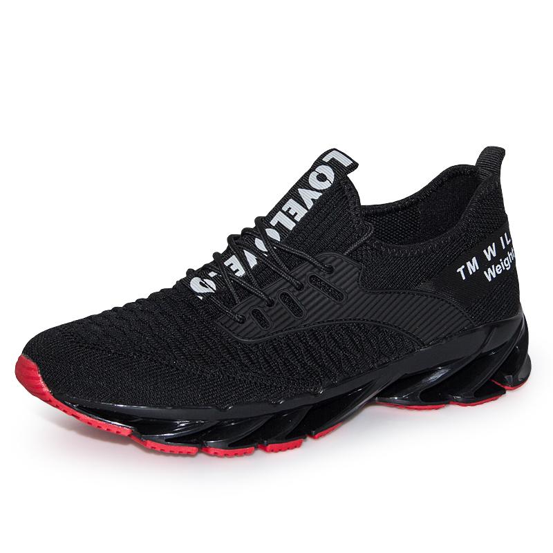 Fashion Men's Sports Shoes Mesh Breathable Shoes Blade Bottom Wear-resistant Large Size Men's Shoes