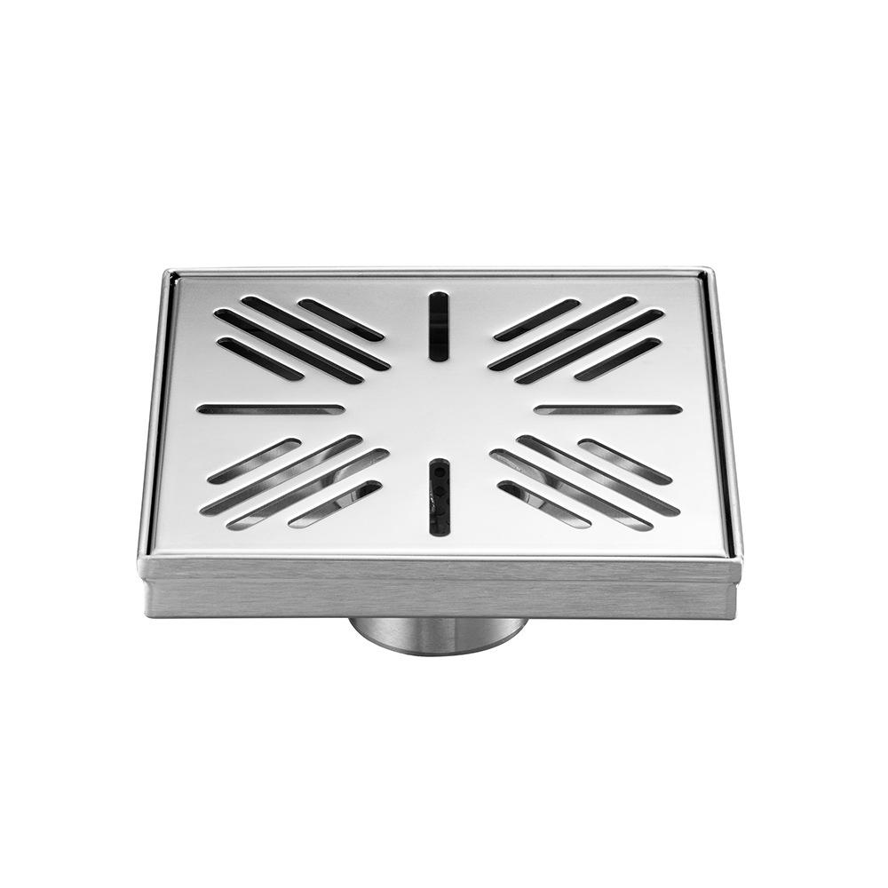 Bathroom Floor Drain Stainless Steel 304 Square Drain Kitchen Shower Room Drain European Style Customizable Panel Strainer