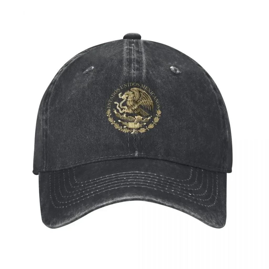 Mexican Flag Seal in sepia tones Baseball Cap Custom Cap Wild Ball Hat Baseball For Men Women's