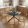 Runder Dining Table For 4 People Industrial Style Kitchen Table With Steel Legs For Dining Room Kitchen Black
