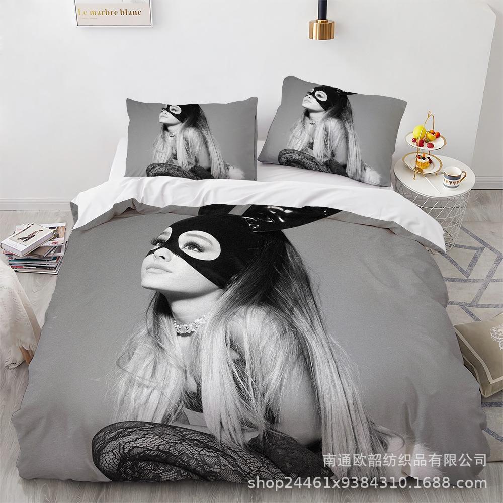 Luxury 3D Ariana Grande Wallpaper Anime Digital Printing Set Quilt Cover Comforter Bed Youth Kids Girl Boys Gift