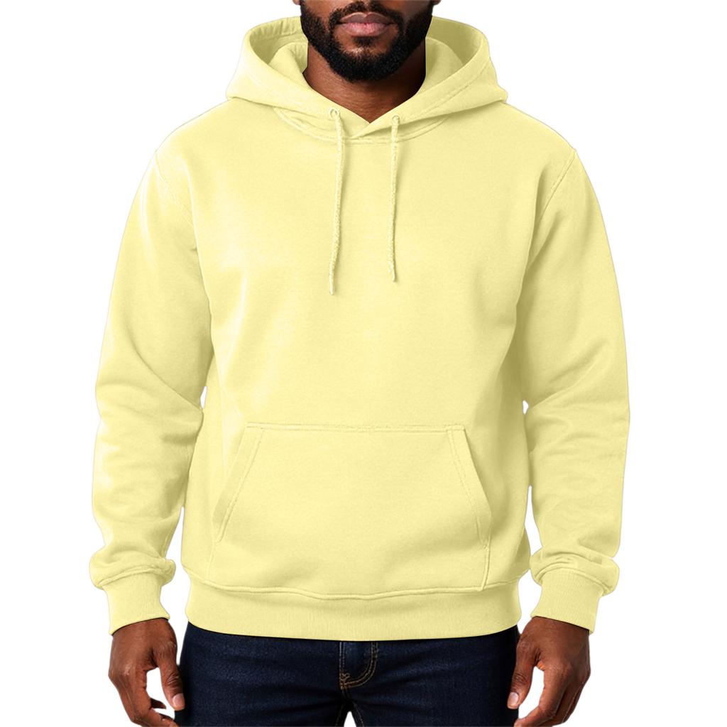Men's Solid Color Adding Fleece Loose Hooded Hood Hoodie