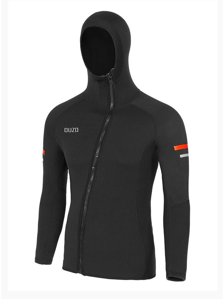 Мужская водолазная майка OUZO толщиной 1,5 мм с капюшоном и длинными рукавами, а также костюм-медуза для серфинга и зимнего плавания