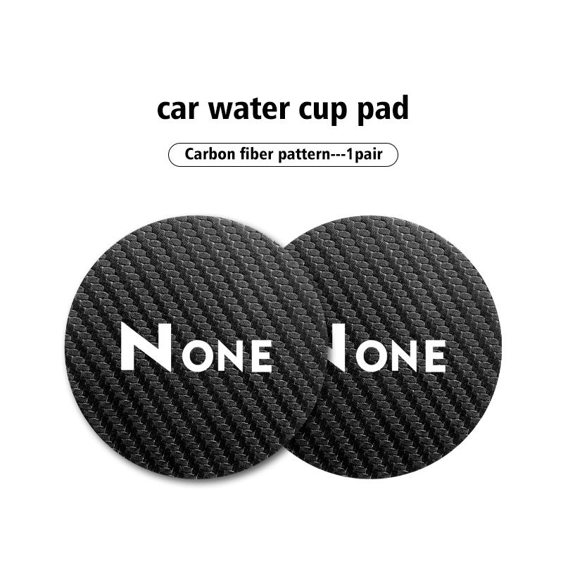 2pcs Carbon Fiber Car Water Cup Mat Non Slip Coaster For Honda None Civic Accord Fit Jazz CRV BRV HRV Pilot Passport