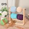 Wooden Yarn Holder Horizontal Yarn Ball Holder Double Revolving Yarn Storage Organizer Yarn Dispenser for Crochet Knitting Supplies
