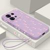 Розовый цветочный принт для Xiaomi 13T Poco X7 F6 Pro X6 M6 C65 Redmi 13C K70E Note 14 Pro 13 12 11 чехол тонкий матовый ударопрочный мягкий чехол-шнурок из ТПУ