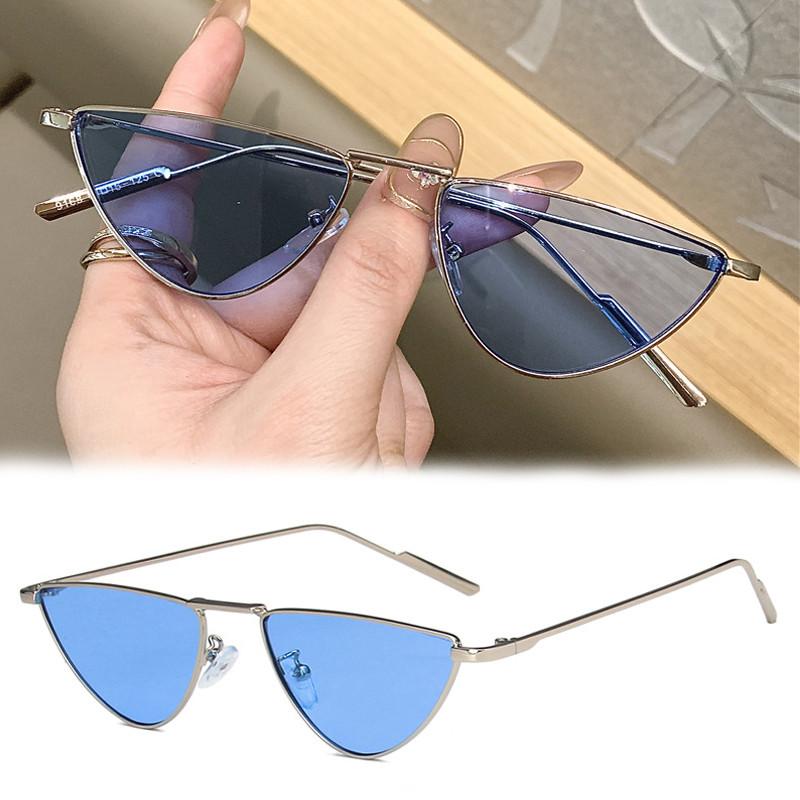 Vintage Korean Cat Eye Small Frame Sunglasses For Women Men Metal Fashion Multicolour Eyeglasses Outdoor UV Protection Shades Sunglasses