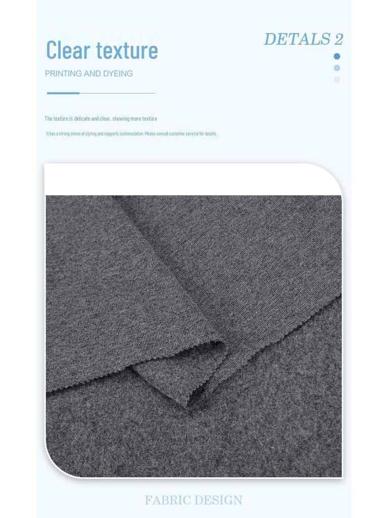 32S Thickened Pure Cotton Ribbed Fleece Fabric for Bottoming Shirts