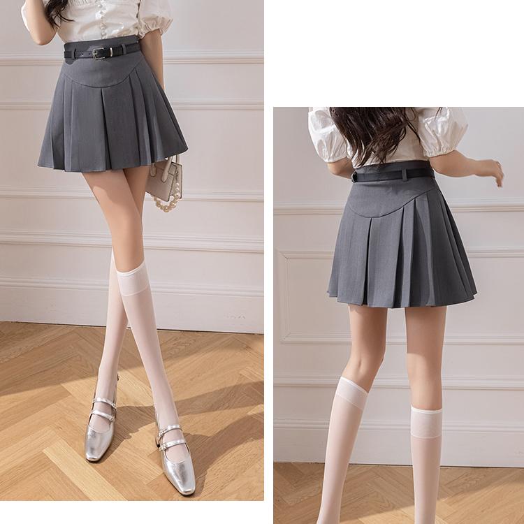 Плиссированная юбка, женский летний новый студенческий костюм с высокой талией, юбки трапециевидной формы