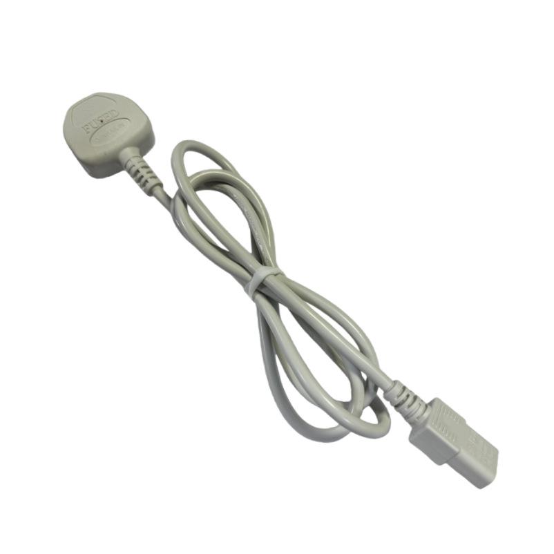 UK 3-Pin C5 White 13A Power Cord, 1.5m - Fast Shipping Available