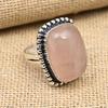 Beautiful Rose Quartz Gemstone Handmade 925 Sterling Silver Ring Jewelry