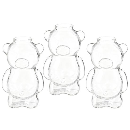 12 унций Стеклянная кружка в форме медведя Милая кружка для кофе с медведем Многоразовая посуда для пива, вина, коктейлей для дома, бара, кухни, ресторана, вечеринки