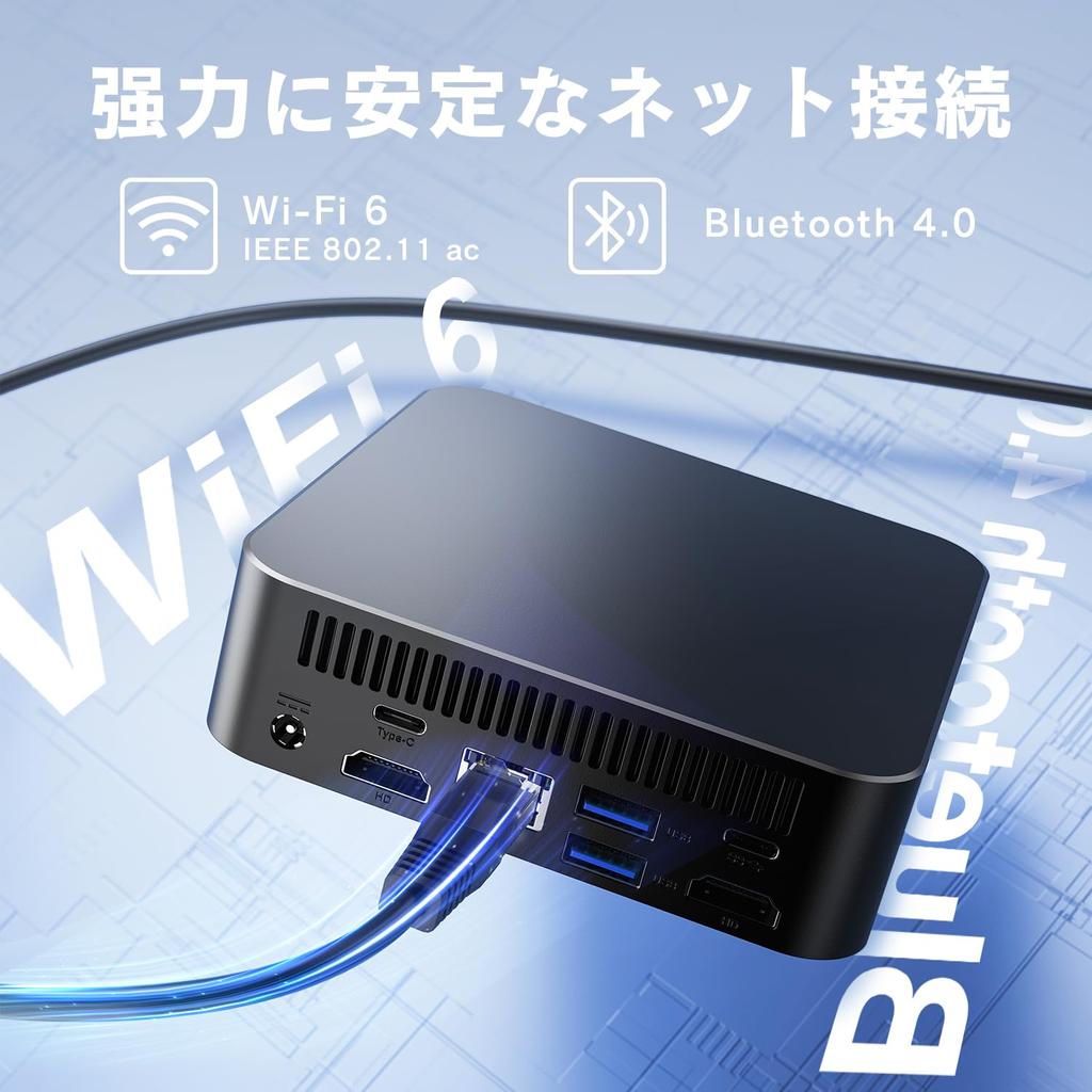 Mini PC with Intel N95 Windows 11 Office 2024 8GB DDR4 RAM 256GB 4 Dobios mini simultaneous output to 3 displays x 2 x and RJ45 wired LAN processor,