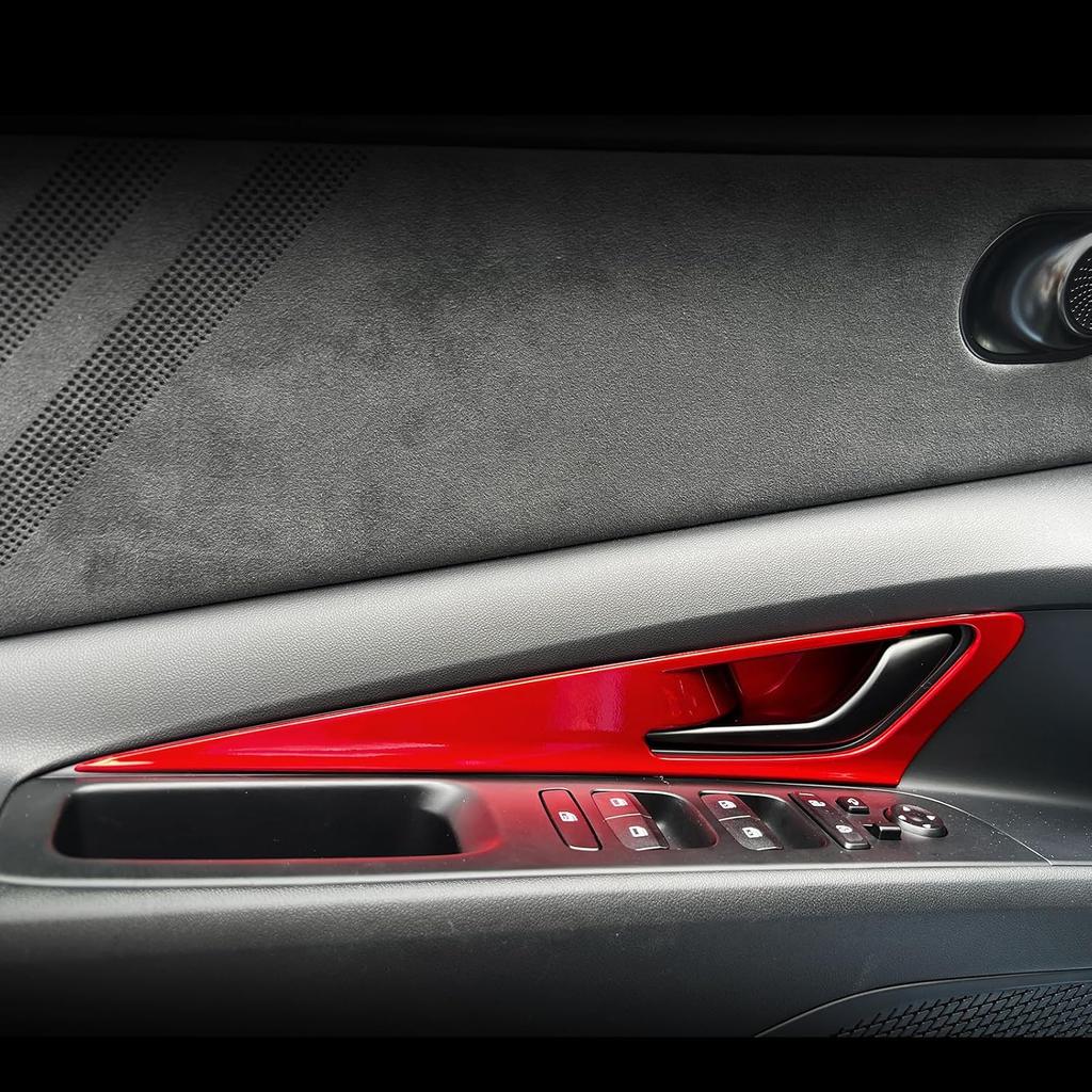 Carbon Fiber Style Interior Door Panel Molding Trim Door Cover Compatible with Hyundai Elantra N 2022-2025 Elantra N Line CN7 2021-2025 Automotive