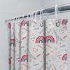 Modern Bathroom Shower Curtain with Love Pattern for Home Decoration White Fabric Waterproof Size 72x84 Inch Red Rainbow Eiffel