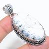 Natural Dendrite Opal Gemstone Handmade 925 Sterling Silver Pendant 2.29" b5O44
