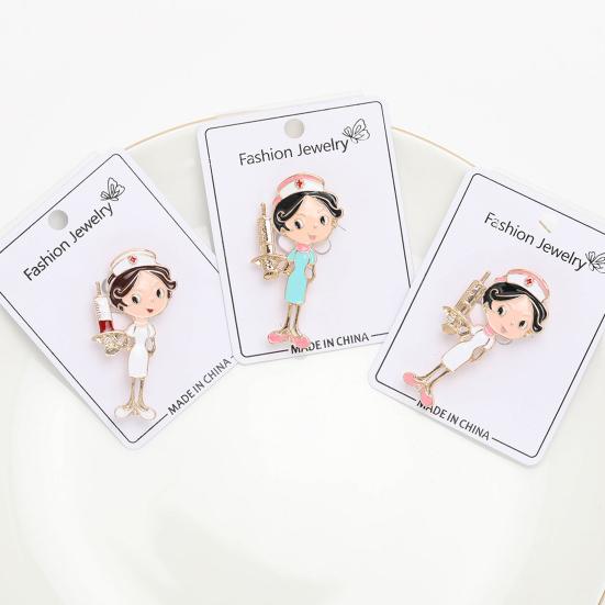 Брошь для медсестры, мультяшная форма медсестры, изысканная цветостойкость, антикоррозийная, антиокислительная, гладкое пальто, шарф, сумка, украшение для шляпы, брошь, булавка для одежды, ювелирные изделия