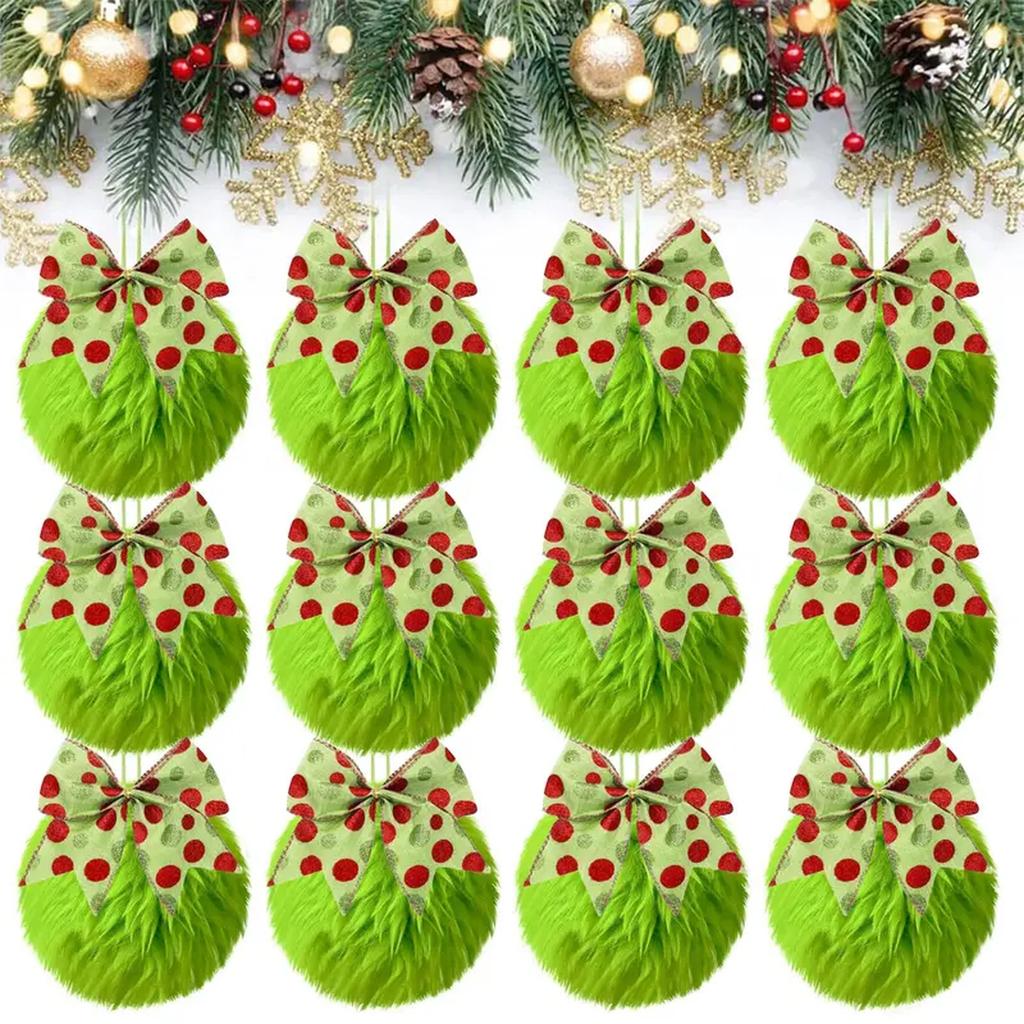 Green Christmas Balls | 12 Lime Green Balls For Christmas Trees