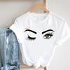 Women Crown Eye Lashes Eyelashes Summer Fashion Tshirt Short Sleeve Lady Print Tee Top Female Clothing Casual Graphic T-shirt