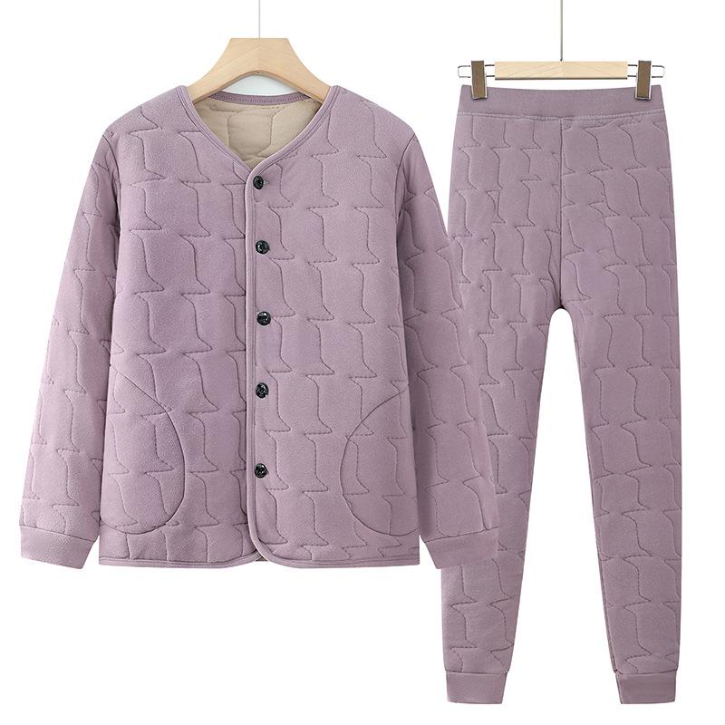 In the elderly winter cotton-padded clothes set grandma thickened cold warm pajamas home mother liner base